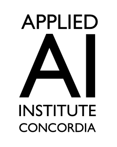 Logo with the words APPLIED AI INSTITUTE CONCORDIA in bold, black text on a light background. The letters AI are especially large and prominent in the center.