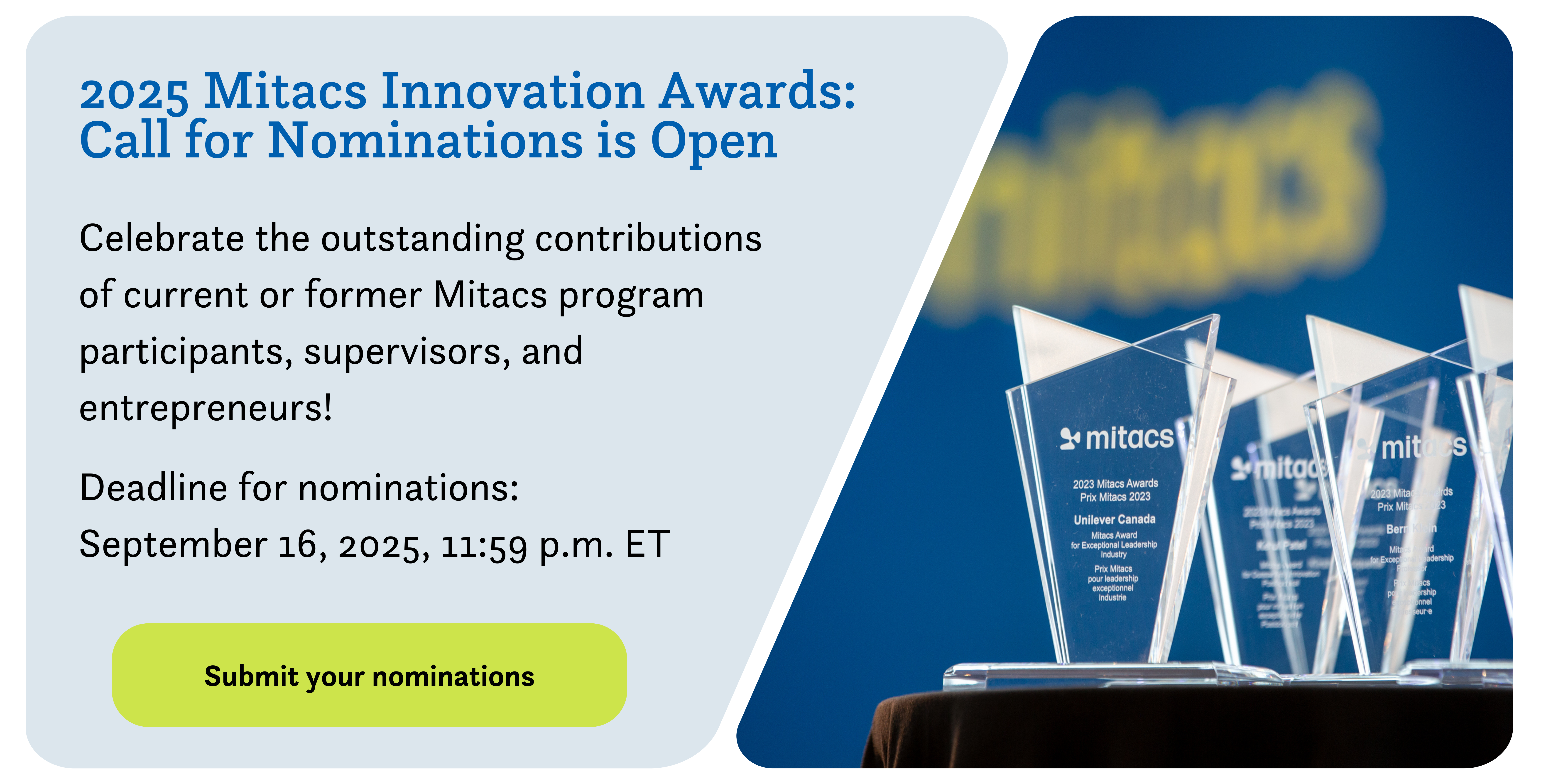 Mitacs Innovation Awards 2025 Banner